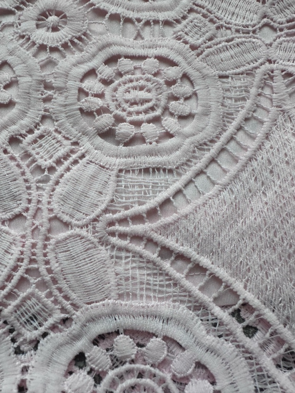 The Nines Blush Pink Lace Crochet Square Neck Top Size Small - Picture 13 of 14